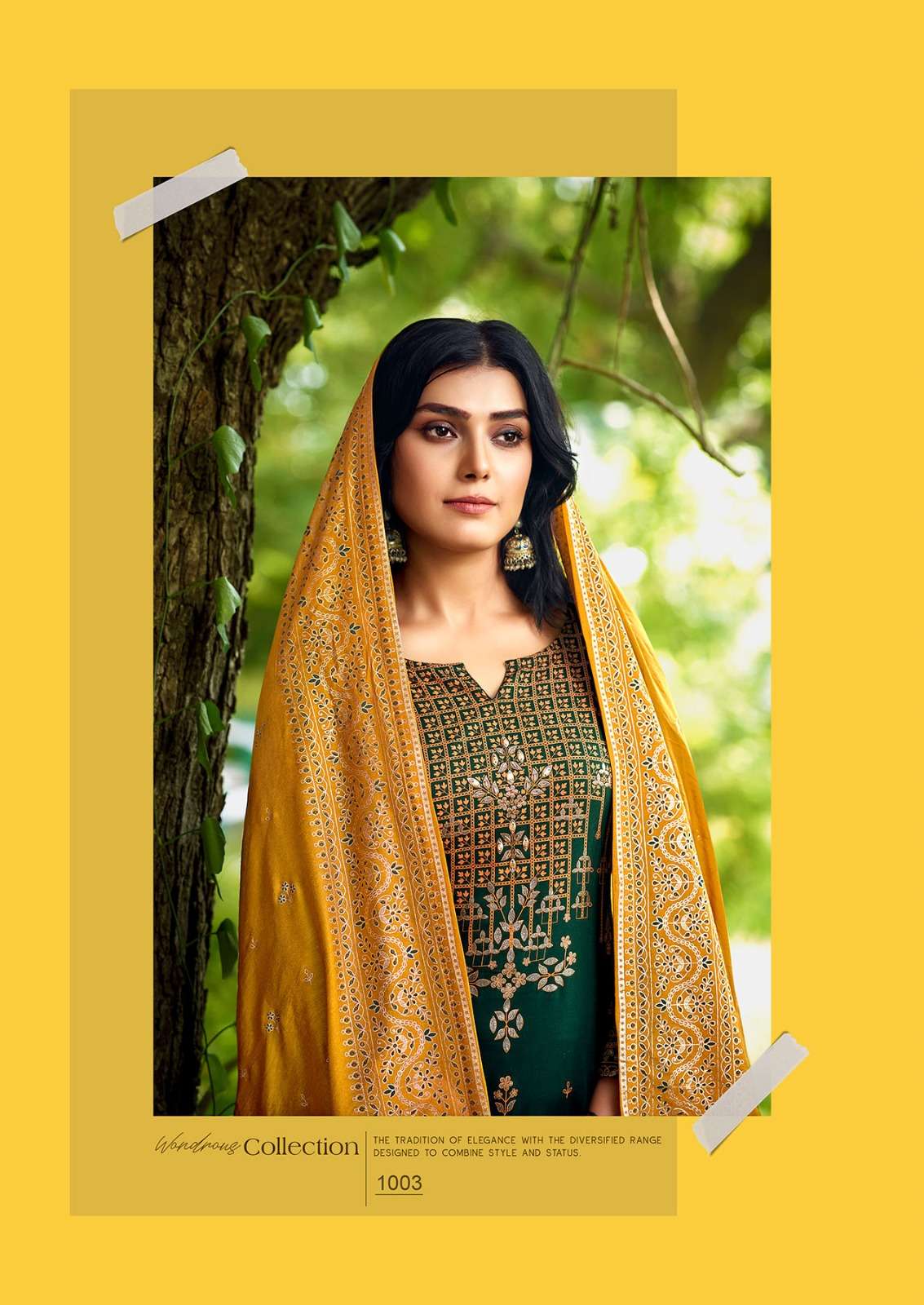CALISTO HEAVY REYON FOIL PRINT HANDWORK KURTI WITH BOTTOM AND VISCOS CHANDERI DUPATTA BY VITARA FASHION BRAND 1003 C